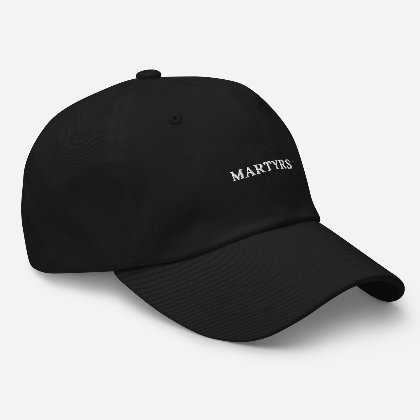 Martyrs - BLACK Classic Dad hat - WHITE FONT broderie